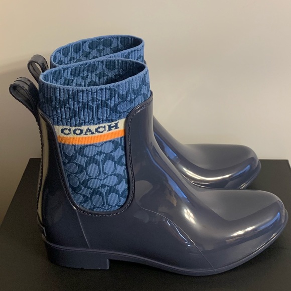 Brand New Coach Rivington Rubber Short Rain Boots 7 B/Narrow Fit/Size Up - Picture 11 of 12